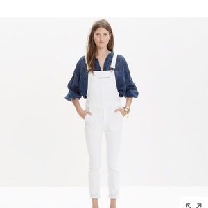 Madewell white denim overalls size XS